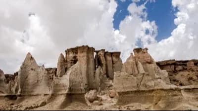 نمای هوایی از ژئوپارک جهانی قشم در سال ۲۰۲۵