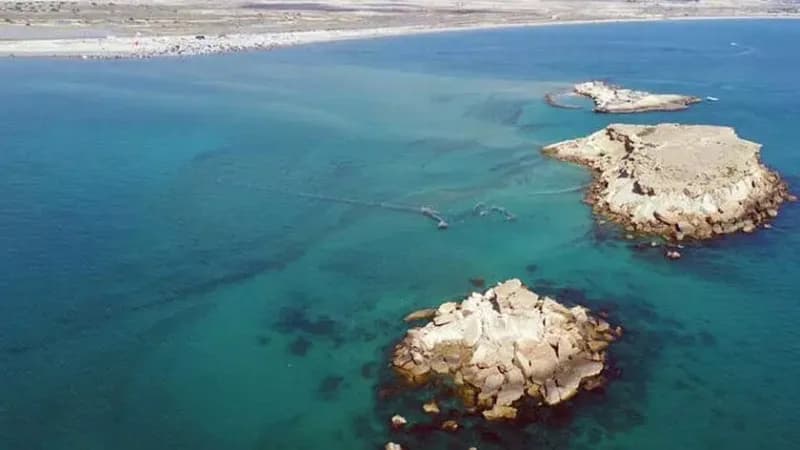 نمایی از جزایر ناز قشم در زمان جزر