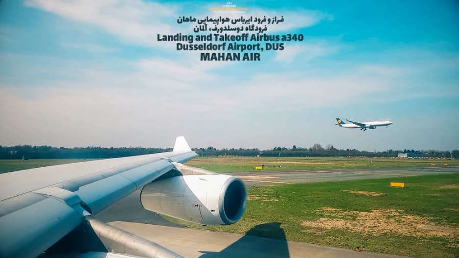 لندینگ و تیک آف ایرباس 340 سری 300 هواپیمایی ماهان، فرودگاه دوسلدورف آلمان