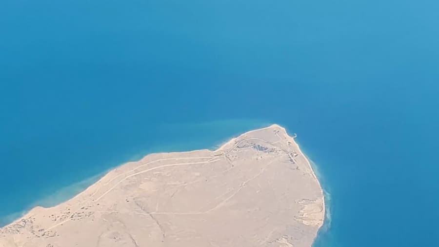 پرواز بر فراز نیمه جنوبی ایران، خلیج فارس و جزیره همورابی // Hamurabi Island
