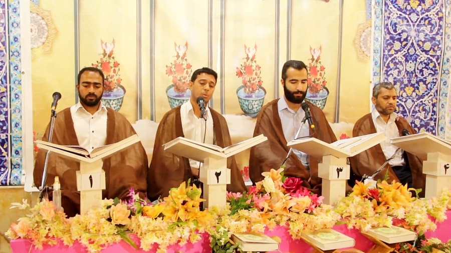 مراسم جز خوانی قرآن کریم در مسجد جامع صاحب زمان عجل الله فرجه شریف قشم