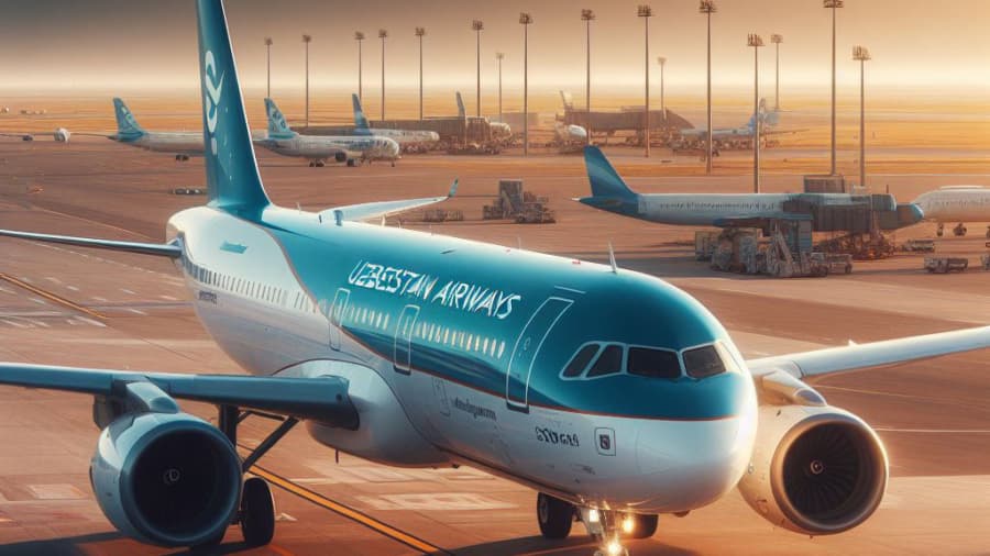 تاکسی ایرباس 321 هواپیمایی ازبکستان // Uzbekistan Airways