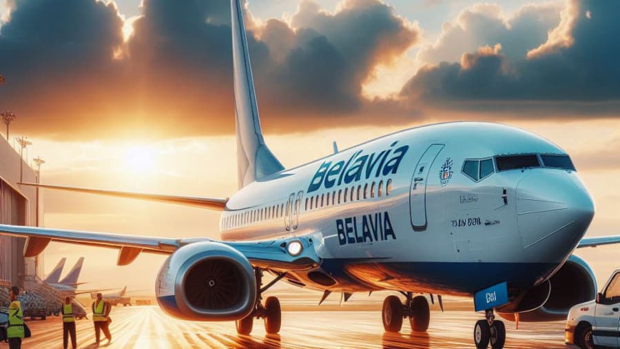 تاکسی بویینگ 737 هواپیمایی بلاروس // Belavia Airlines Boeing 737